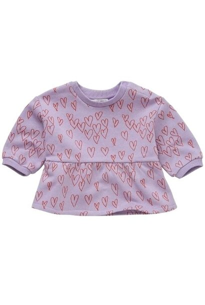 Sproet & Sprout baby peplum hearts lavender | top