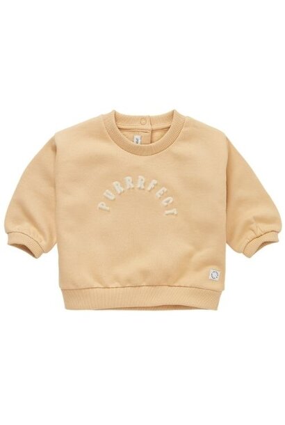 Sproet & Sprout baby sweatshirt purrrfect sand | trui