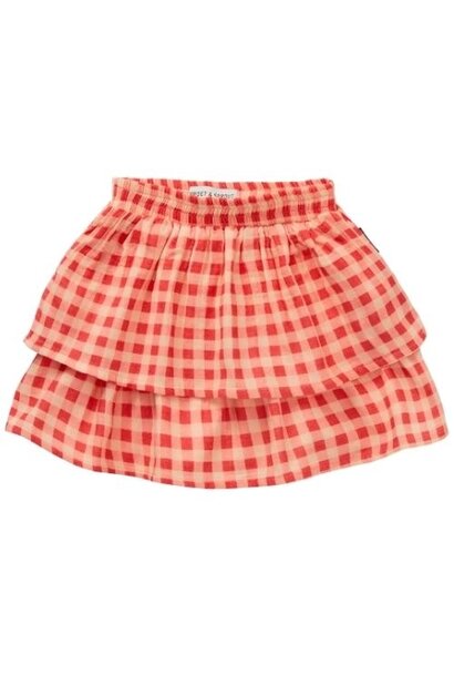 Sproet & Sprout muslin skirt block check grenadine | rok