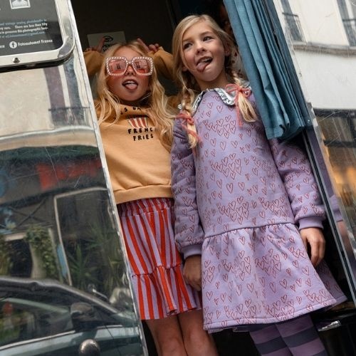 Sproet & Sprout smock skirt stripe lavender | rok-3