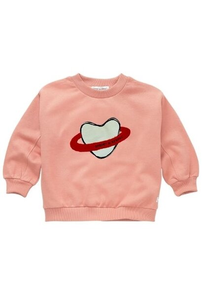Sproet & Sprout sweatshirt heart saturn peach parfait | trui