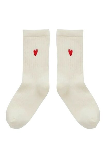 Sproet & Sprout sport socks heart ivory | sokken