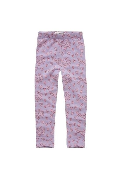 Sproet & Sprout winter legging hearts lavender | broek