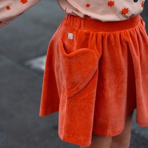 Sproet & Sprout skirt heart pockets grenadine | rok-2