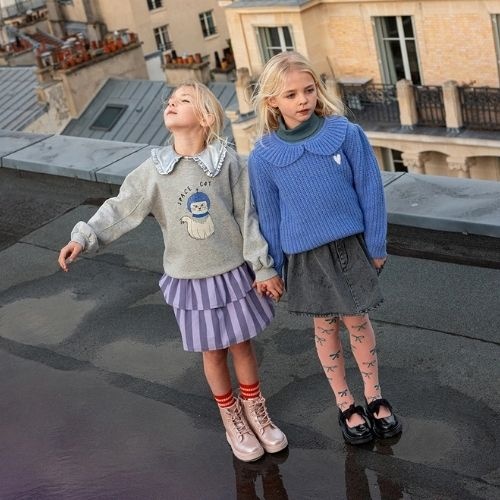 Sproet & Sprout skirt layers stripes lavender | rok-2