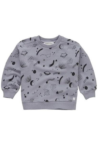 Sproet & Sprout sweatshirt universe print stone grey | trui