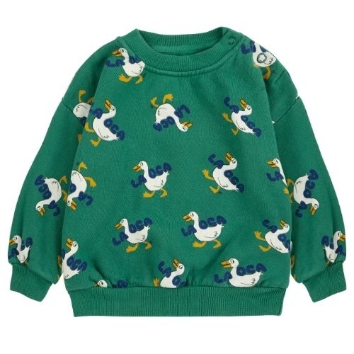 Bobo Choses baby la oca all over sweatshirt green | trui-1