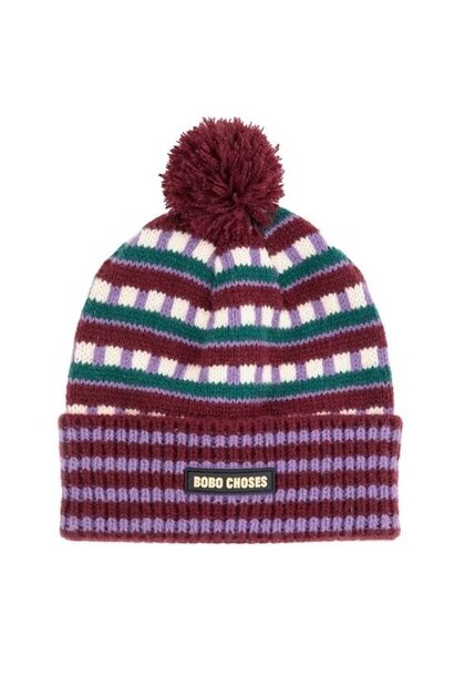Bobo Choses “bobo choses” jacquard beanie purple | muts