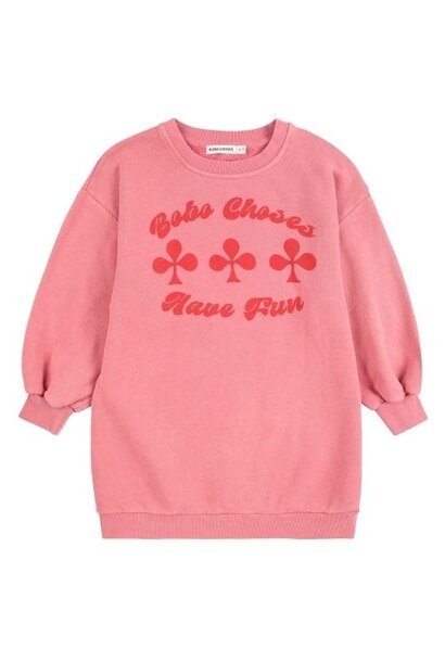 Bobo Choses have fun sweatshirt dress pink | jurk