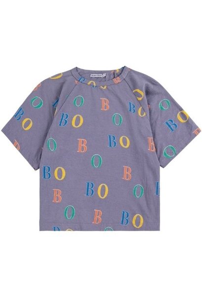 Bobo Choses multicolor bobo all over raglan t-shirt navy blue | tee