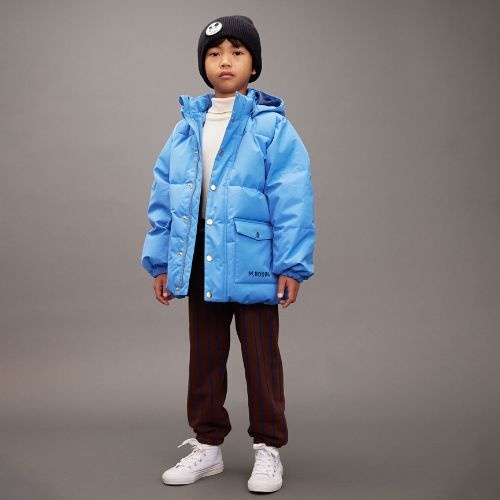 Mini Rodini solid heavy puffer blue | jas-4