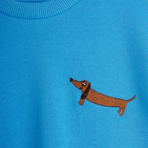 Mini Rodini dog emb sweatshirt blue | trui-3
