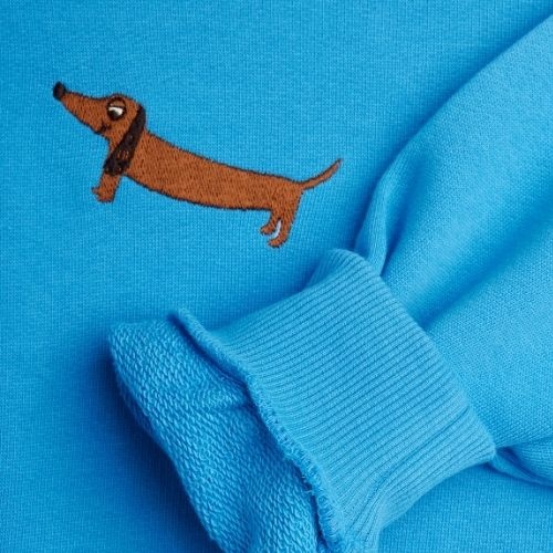 Mini Rodini dog emb sweatshirt blue | trui-4