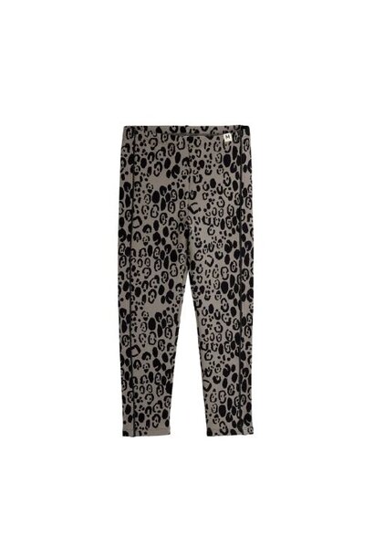 Mini Rodini leopard aop brushed jersey leggings grey | broek