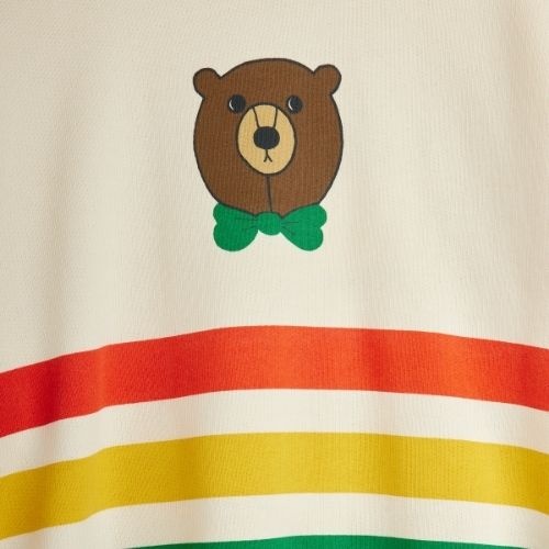 Mini Rodini bear stripe sweatshirt offwhite | trui-3