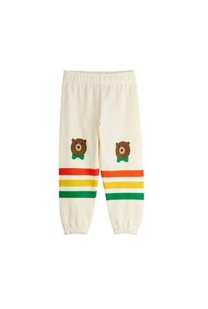 Mini Rodini bear stripe sweatpants offwhite | broek