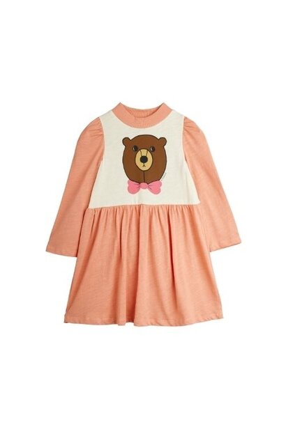 Mini Rodini bear sp ls dress pink | jurk