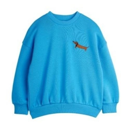 Mini Rodini dog emb sweatshirt blue | trui-1