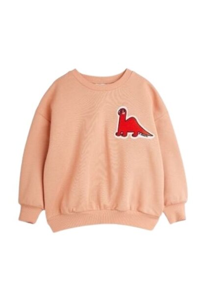 Mini Rodini dino patch sweater pink | trui