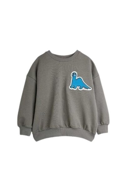 Mini Rodini dino patch sweater grey | trui