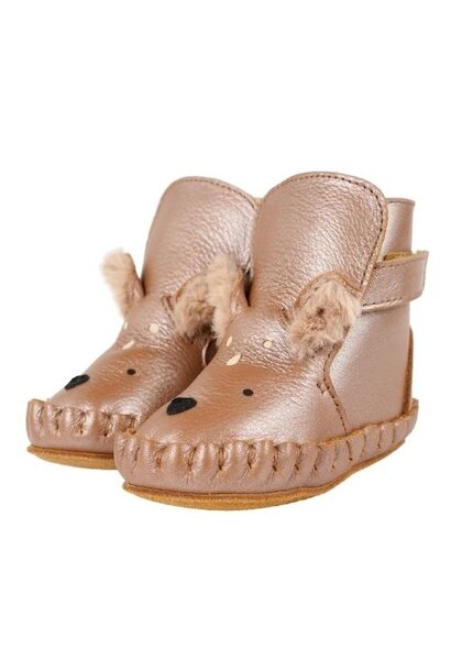 Donsje smikki booties deer clay metallic leather | baby schoenen