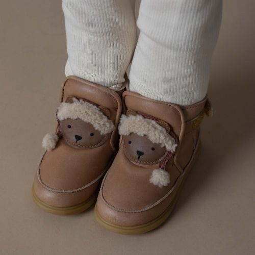 Donsje abbus shoes christmas bear nutmeg leather | peuter schoenen-2