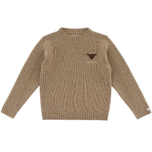 Donsje geeratz merino wool sweater stag milk chocolate melange | trui-1