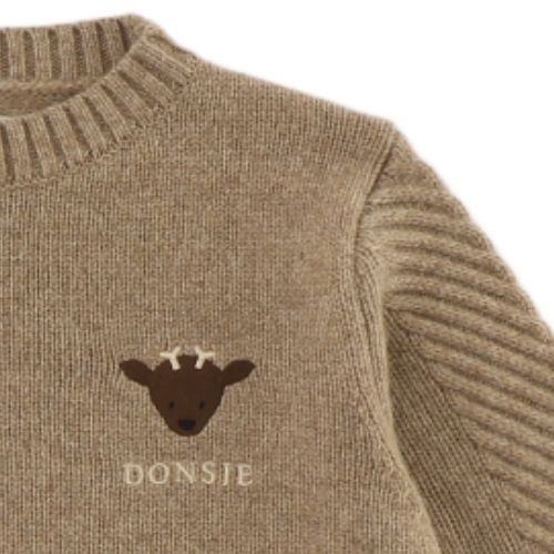 Donsje geeratz merino wool sweater stag milk chocolate melange | trui-4