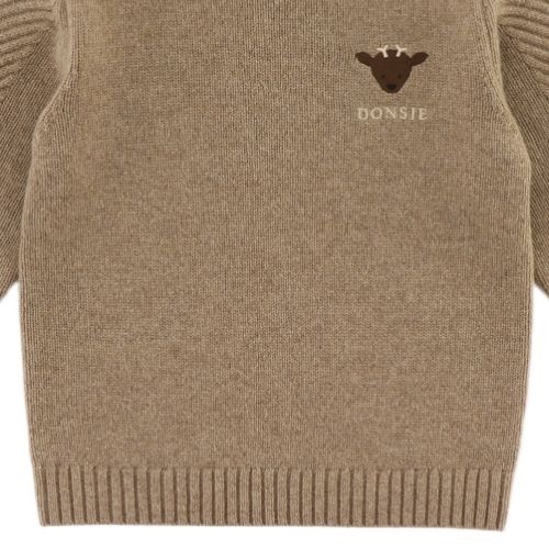 Donsje geeratz merino wool sweater stag milk chocolate melange | trui-5