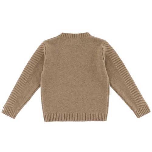 Donsje geeratz merino wool sweater stag milk chocolate melange | trui-7