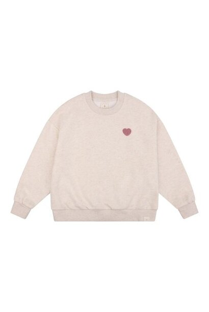 Navy Natural oversized sweater lilas heart | trui