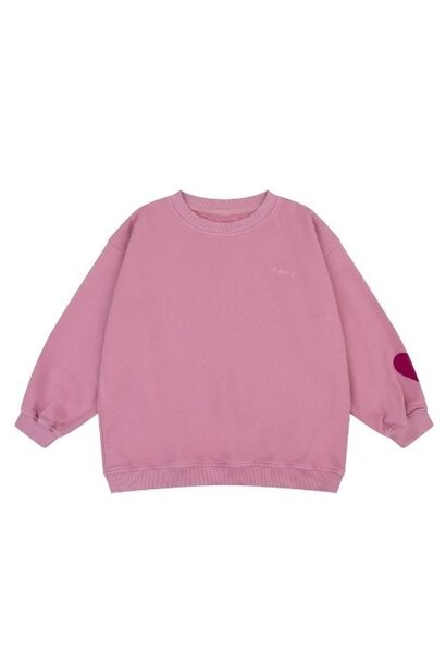 Navy Natural love you sweater lilas | trui