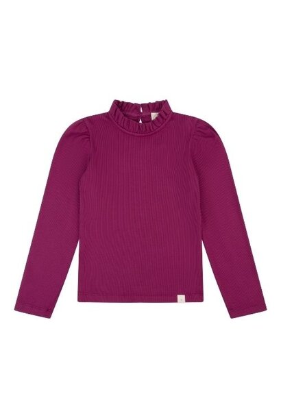 Navy Natural loulou top berry rib | shirt