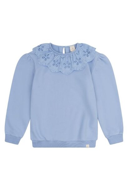 Navy Natural bibi broderie sweater blue | trui