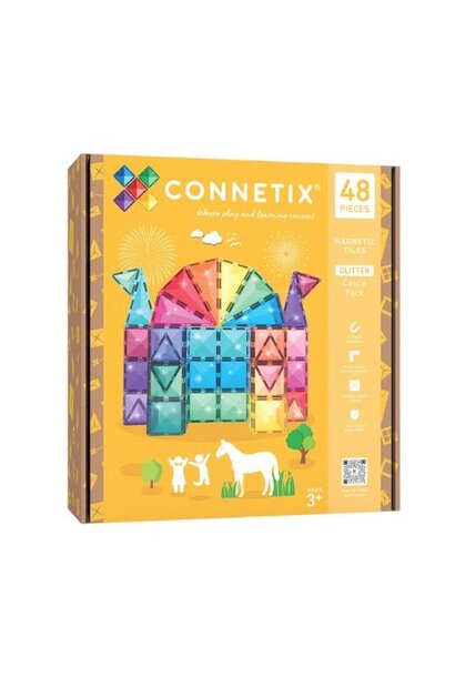 Connetix glitter castle pack 48 stuks | magneet speelgoed