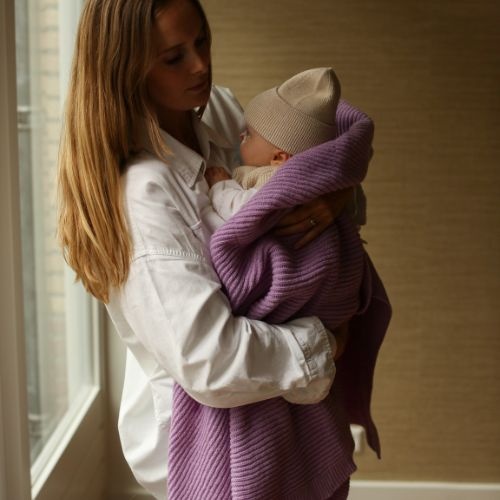 Hvid blanket gaston lavender | dekentje-2