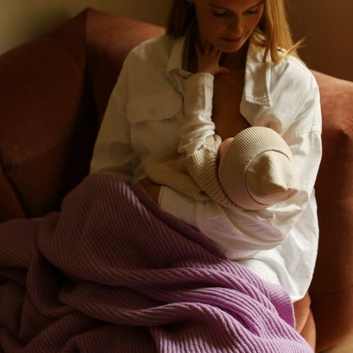 Hvid blanket gaston lavender | dekentje-4