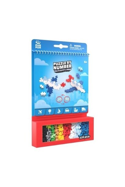 Plus-Plus activity pad – transportation - vliegtuig