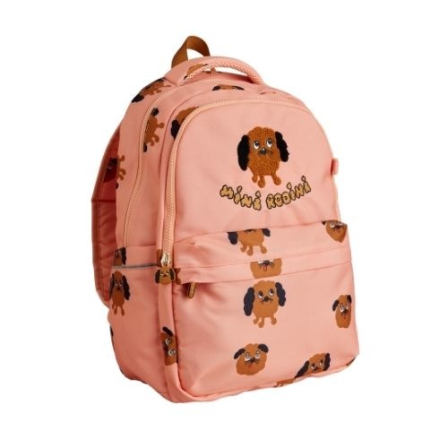 Mini Rodini doggies aop school aop backpack pink | rugzak-3