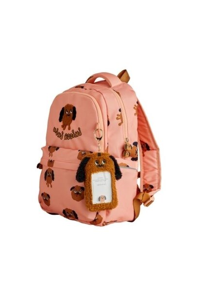Mini Rodini doggies aop school aop backpack pink | rugzak