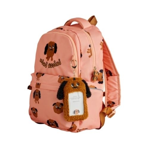 Mini Rodini doggies aop school aop backpack pink | rugzak-1