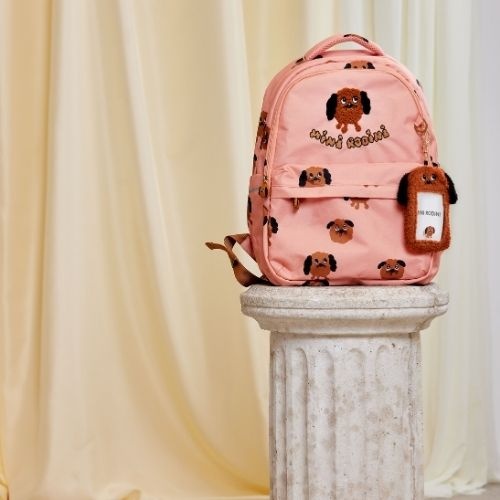Mini Rodini doggies aop school aop backpack pink | rugzak-8