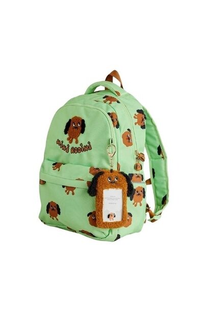 Mini Rodini doggies aop school aop backpack green | rugzak