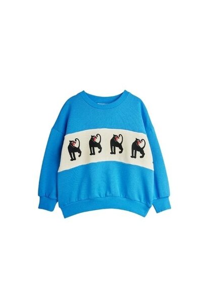 Mini Rodini panther panel sweatshirt blue | trui