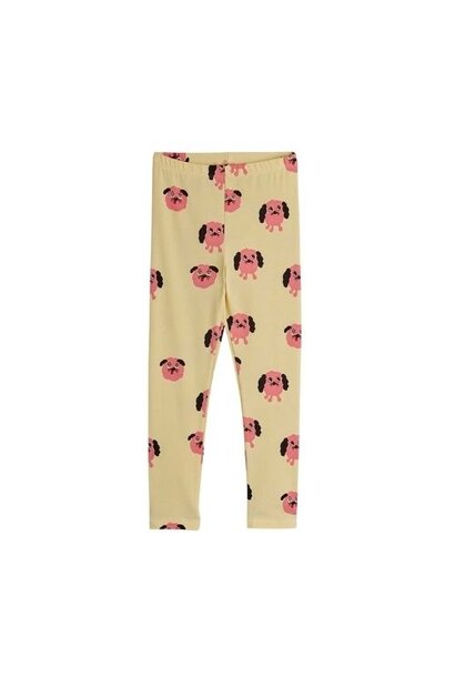 Mini Rodini doggies aop leggings yellow | broek