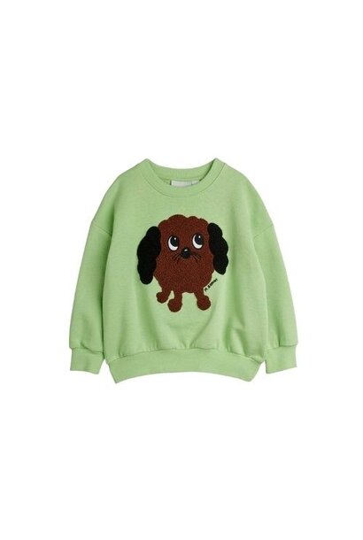 Mini Rodini doggie chenille sweatshirt green | trui