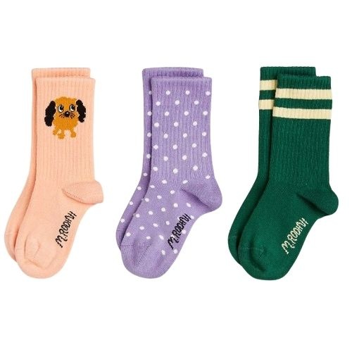 Mini Rodini doggie 3-pack socks multi | sokken-1