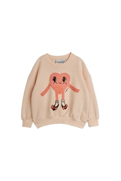 Mini Rodini heart in shoes chenille sweatshirt pink | trui
