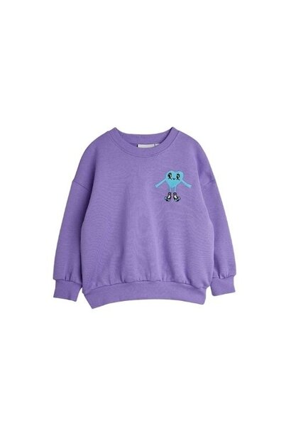 Mini Rodini heart in shoes emb sweatshirt purple | trui
