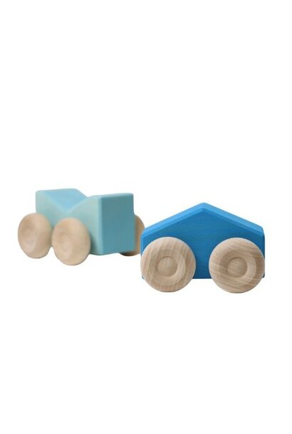 Grimm's stacking cars stapelauto blauw | speelgoedauto